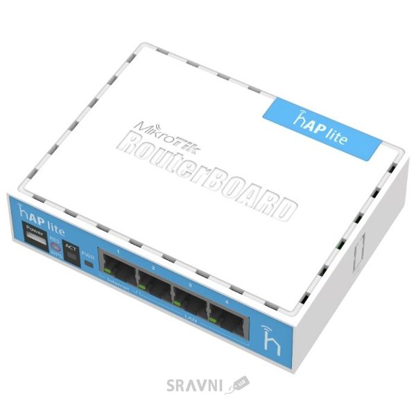 Бездротове обладнання для передачі даних Wi-Fi точка доступа Mikrotik hAP Lite (RB941-2nD)